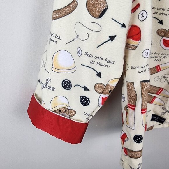 Nick and Nora size S How to make sock monkey instructions pajama top - Picture 6 of 12